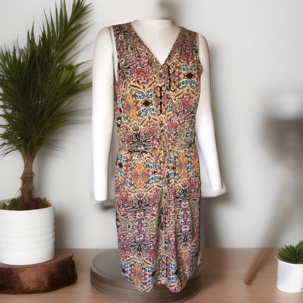 Banana Republic multicolor Floral Boho Waist Tie Front Pocket Dress